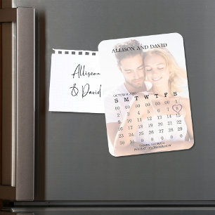 Save the Date Wedding Foto Calendar Einfach Magnet