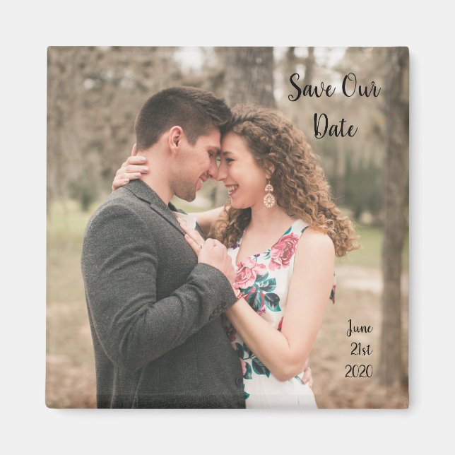 Save the Date Wedding Foto Magnet (Vorne)