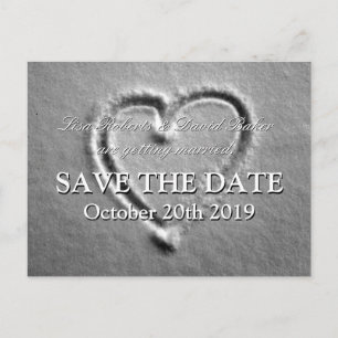 Save the Date wedding gezeichnetes Herz der Ankündigungspostkarte