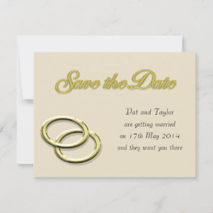 Save the Date Wedding Gold Rings Einladung