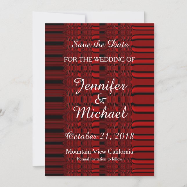 Save the Date Wedding Handwriting Red Modern (Vorderseite)