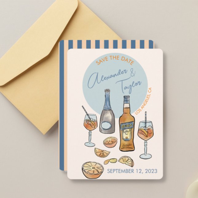 Save the Date Wedding Italian aperol spritz Orang (Von Creator hochgeladen)