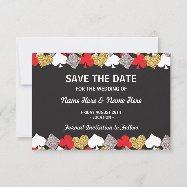 Save the Date Wedding Las Vegas Casino Card (Vorderseite)