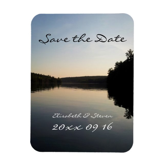Save the Date Wedding Magnet Lake bei Sunset (Vertikal)