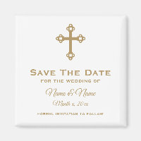 Save the Date Wedding Magnet : Religiöses Kreuz