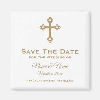 Save the Date Wedding Magnet : Religiöses Kreuz