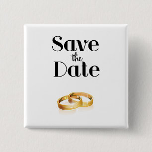 Save the Date Wedding Rings Button