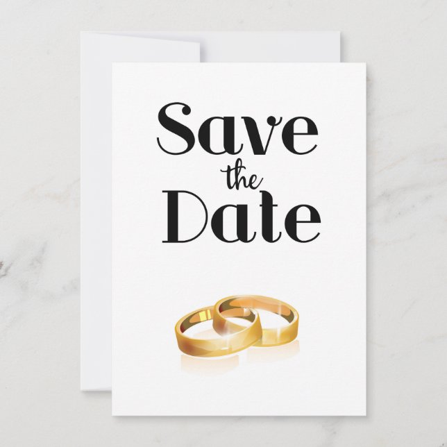 Save the Date Wedding Rings Einladung (Rückseite)