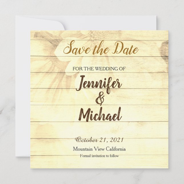 Save the Date Wedding Sepia Brown Matte Elegant (Vorderseite)