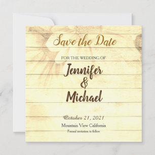 Save the Date Wedding Sepia Brown Matte Elegant
