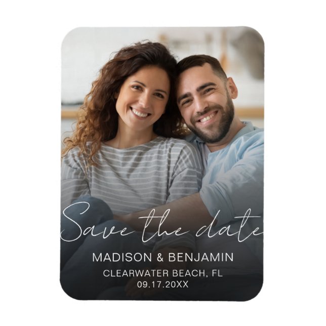 Save the Date Wedding Verlobung Foto Custom Magnet (Vertikal)