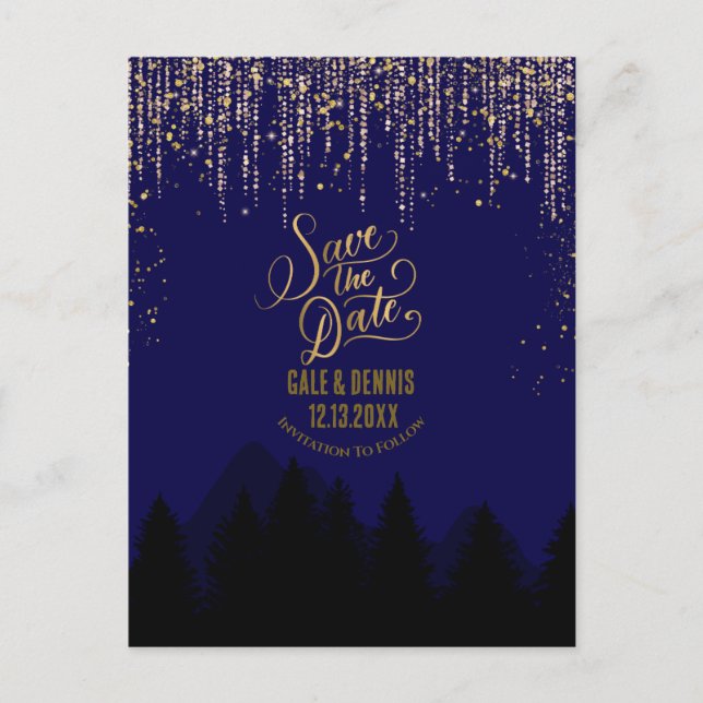 Save the Date Weihnachts-Postkarte Postkarte