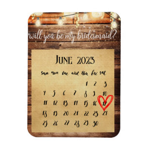 Save the Date werden Sie meine Bridesmaid Custom M Magnet