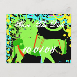 Save the Date - Western Grunge Ankündigungspostkarte