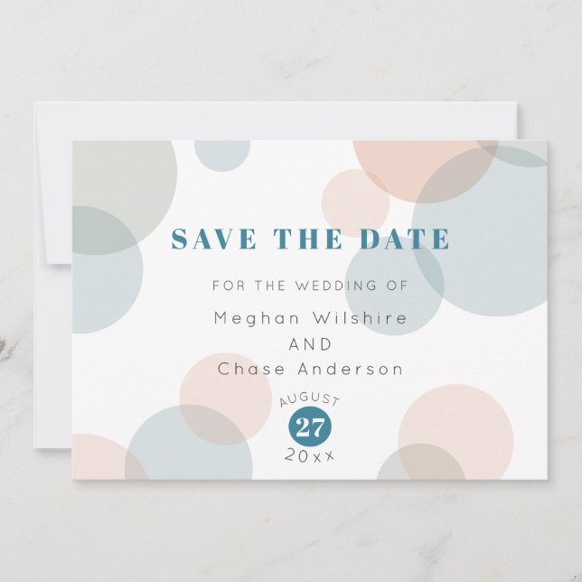 Save the Date Whimsical Pastel Confetti Dots (Vorderseite)