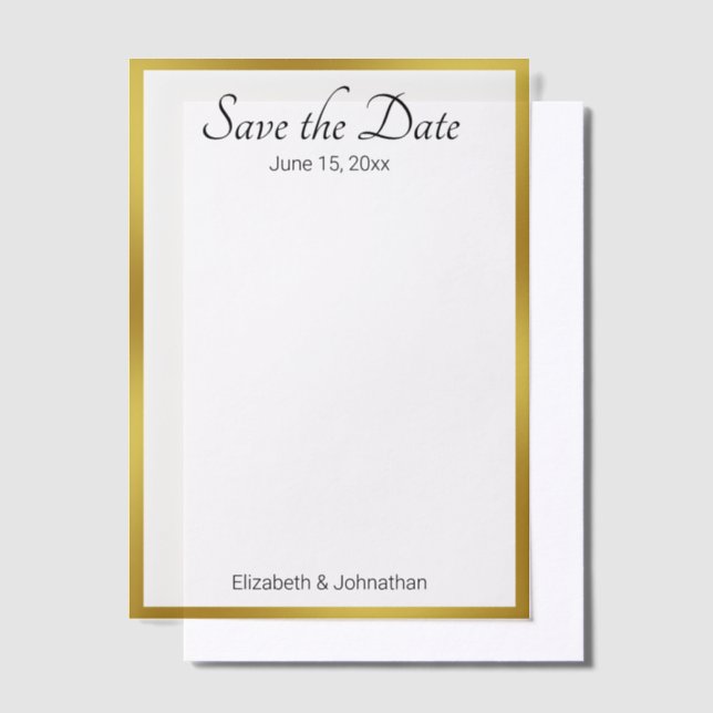 Save the Date White and Gold Elegante Wedding (Versetzt)