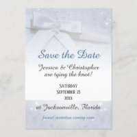 Save the Date White Bows | Krawatte Die Knotenhoch