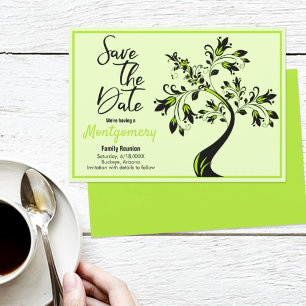 Save The Date   Wiedersehen der modernen Baumfamil Ankündigung