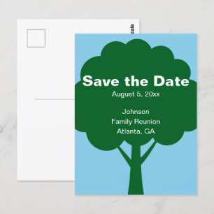 Save the Date Wiedersehen mit Name und Baum Postkarte