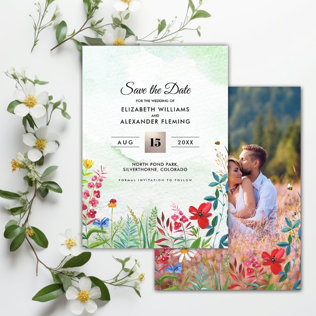 Save The Date. Wild Meadow | Fotokarte der Wildblu Save The Date (Von Creator hochgeladen)