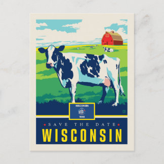 Save The Date | Wisconsin Einladungspostkarte