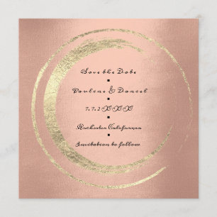 Save the Date Wreath Peach Lmon Golden Circles