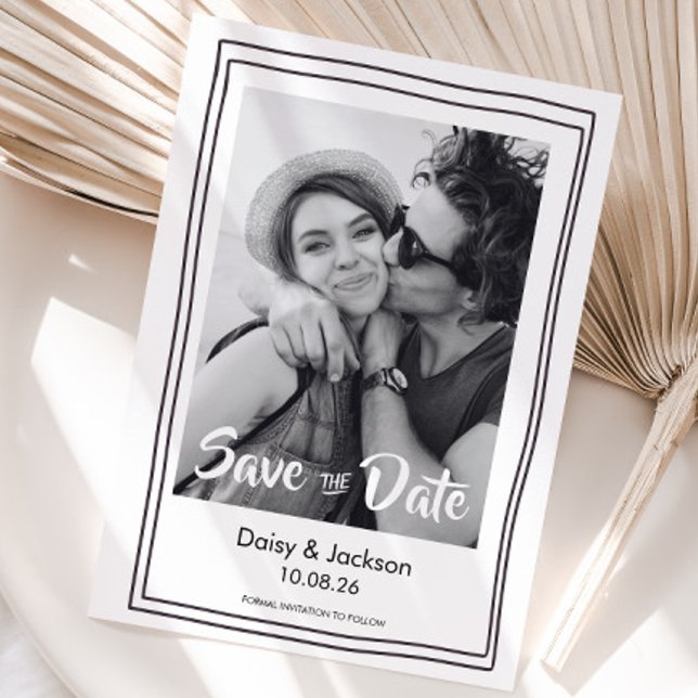 Save The Date wunderliche moderne Foto-Hochzeitska (Whimsical save the date photo wedding invitation)