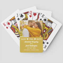 Save the Date Yellow Custom Wedding Foto Spielkarten