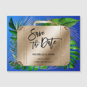 Save the Date Zielort Boarding Weltkarte  Magnetkarte