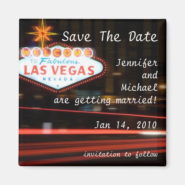 Save the Date Zielort Las Vegas Wedding Magnet (Vorne)