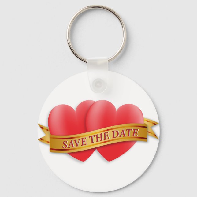Save the Date zwei Herzen Schlüsselanhänger (Vorderseite)