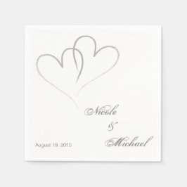Save the Date - Zwei Herzen verflochten Serviette