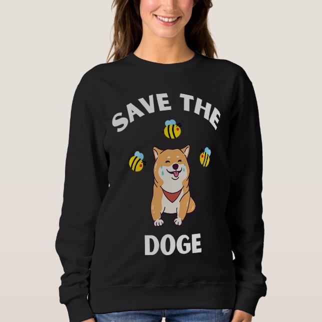 Save The Doge Cute Doge With Bees Gamer Gaming Sweatshirt (Vorderseite)