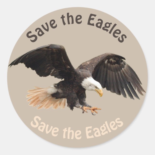 Save the Eagles  Runder Aufkleber (Vorderseite)