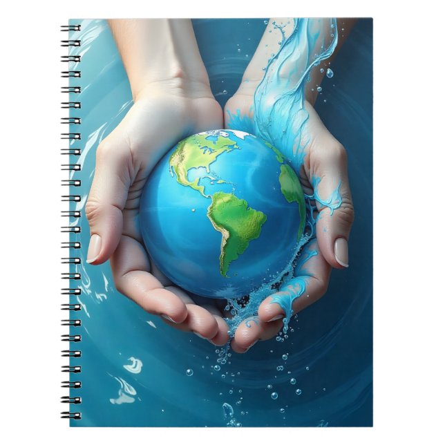 “Save the Earth Water Planet Notebook  Notizblock (Vorderseite)