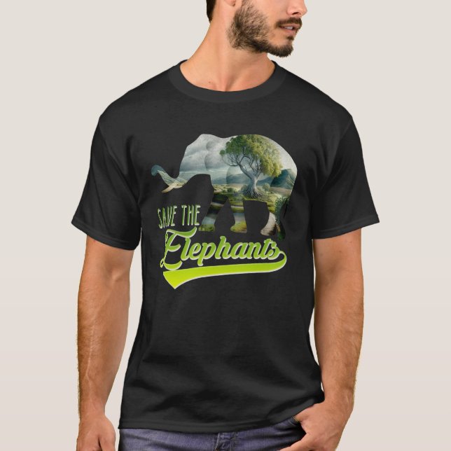 Save the Elephants protected species Animal welfar T-Shirt (Vorderseite)