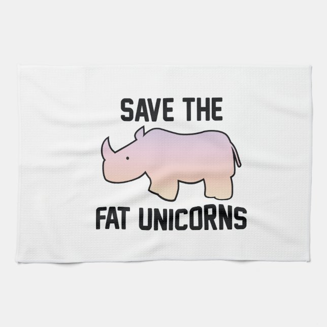 Save The Fat Unicorns Geschirrtuch (Horizontal)