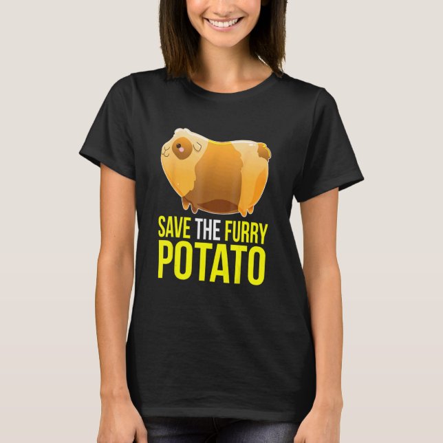 Save The Furry Potato Cute Guinea Pig Pet T-Shirt (Vorderseite)