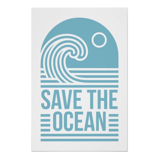 Save the ocean activist quotes beach aesthetic poster (Vorderseite)
