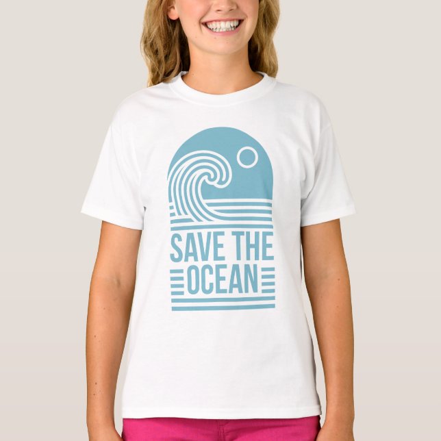 Save the ocean beach retro aesthetic T-Shirt (Vorderseite)