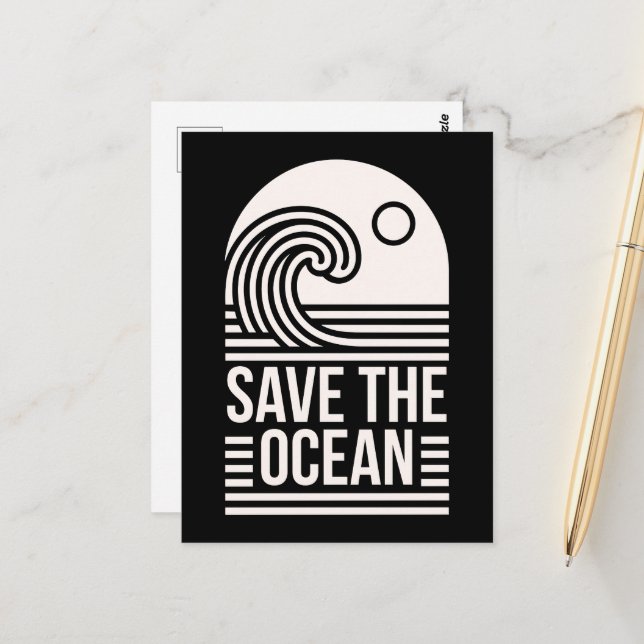 Save the ocean protection conservation volunteer postkarte (Vorderseite/Rückseite Beispiel)