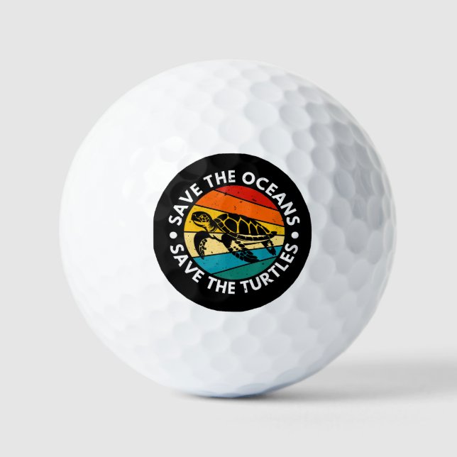 Save The Oceans Save The Turtles Golfball (Vorderseite)