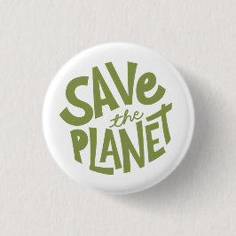 Save the Planet Design – Eco Friendly Earth  Button