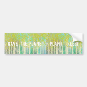 Save The Planet Plant Trees Bumper Sticker Autoaufkleber
