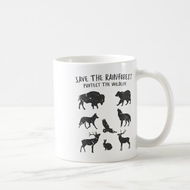 Save The Rainforest Protect The Wildlife Animal Gr Kaffeetasse (Rechts)