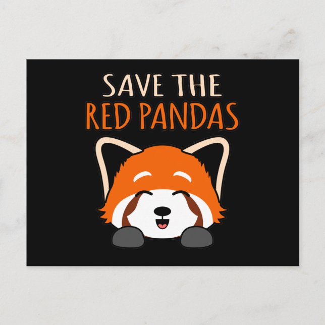 Save The Red Pandas Cute Pet Animal Panda Lover Gr Ankündigungspostkarte (Vorderseite)