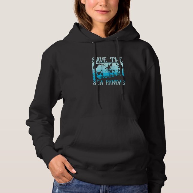 Save The Sea Pandas Orca Killer Whale Ocean Animal Hoodie (Vorderseite)