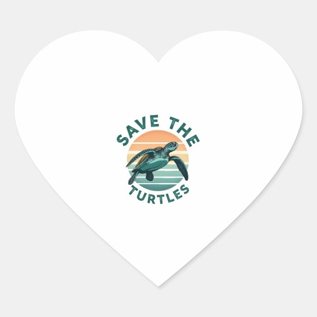 Save The Turtles Animal Turtle Pet Lover (1) Herz-Aufkleber (Vorderseite)