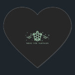 save the turtles sparkle design Herz-Aufkleber<br><div class="desc">save the turtles sparkle design</div>