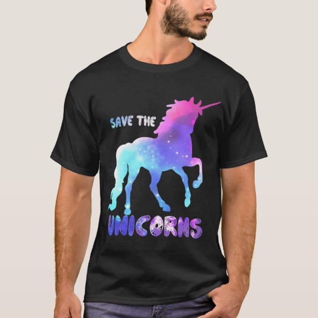 Save the Unicorns girl funny T-Shirt (Vorderseite)